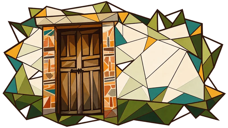 Stained-glass illustration for Genesis 7, inspired by a photograph by Christian Nartatez