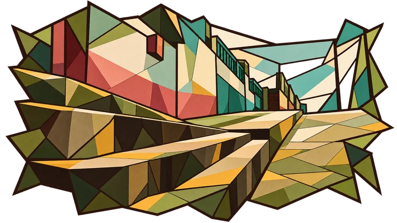 Stained-glass illustration for Genesis 12, inspired by a photograph by Christian Nartatez