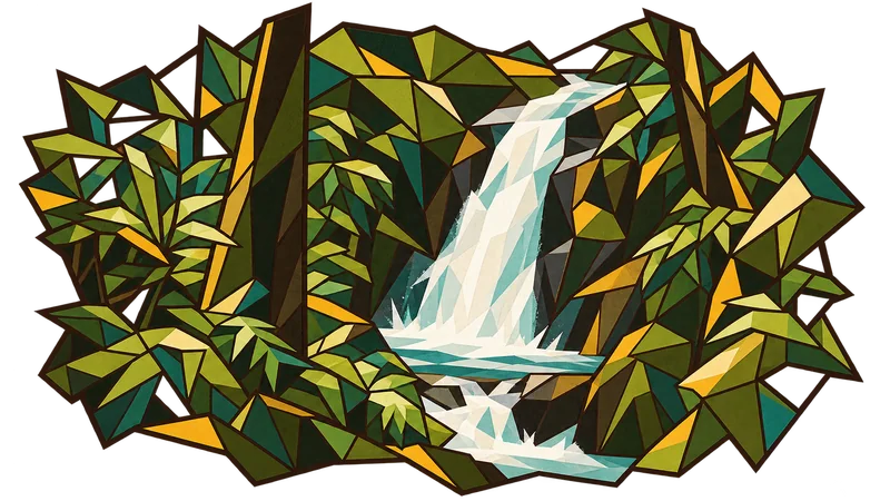 Stained-glass illustration for Genesis 21, inspired by a photograph by Christian Nartatez