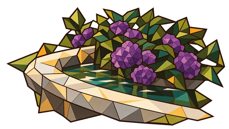 Stained-glass illustration for Genesis 29, inspired by a photograph by Christian Nartatez